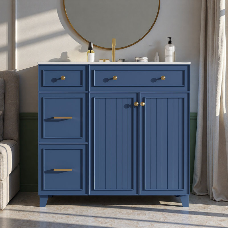 36" Blue Bathroom Vanity