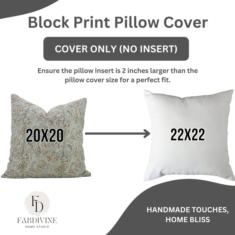 Housse de coussin en lin Fabcline Viscous Lin, Soft Boho Farmhouse Decor (Saraswati, rouille) 16 po x 16 po, Rouille florale