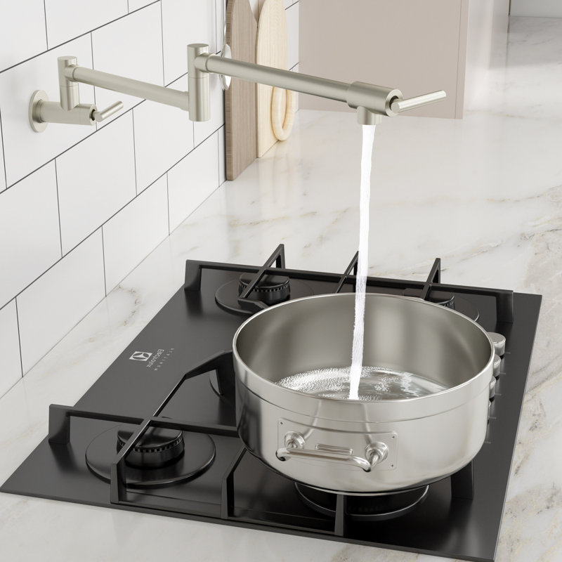 Logmey Kitchen Faucet, Brushed Nickel