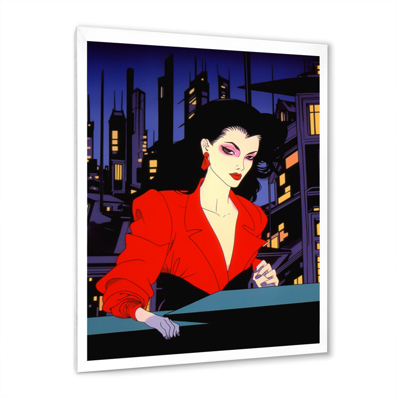 Pop Art Night Life Diva I, H 20 po x l 12 po x P 1 po, Cadre photo blanc