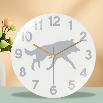 Horloge murale loup avec art moderne 12 po