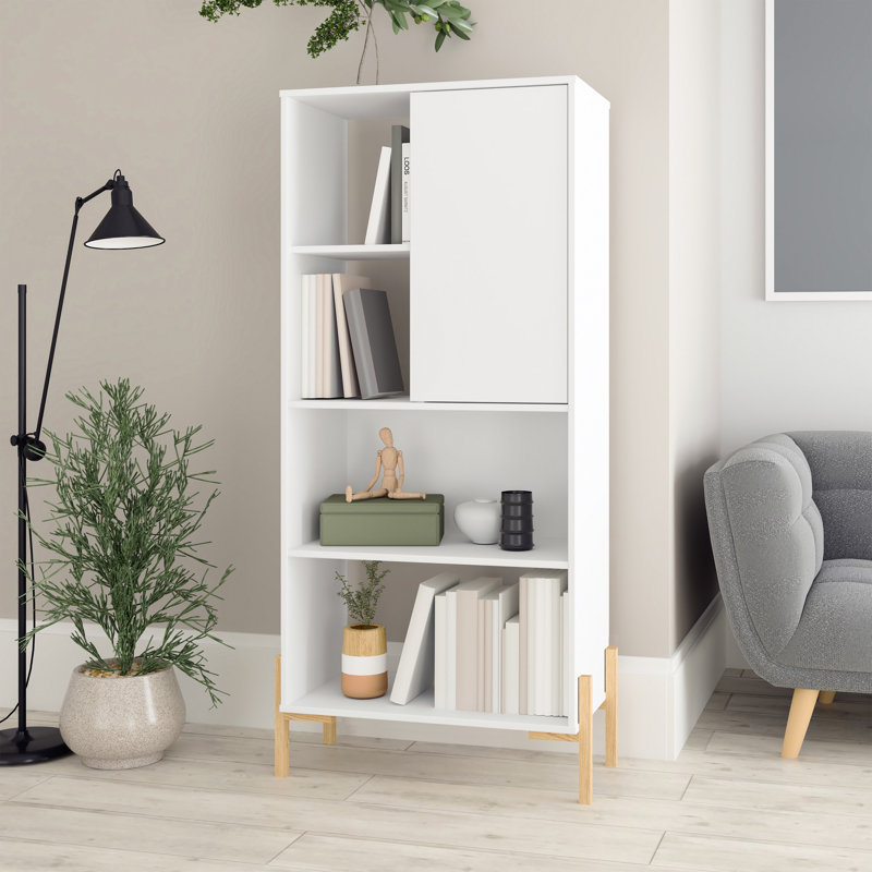 Bibliothèque géométrique H 60,43 "x l 28,54" Sandry, Blanc