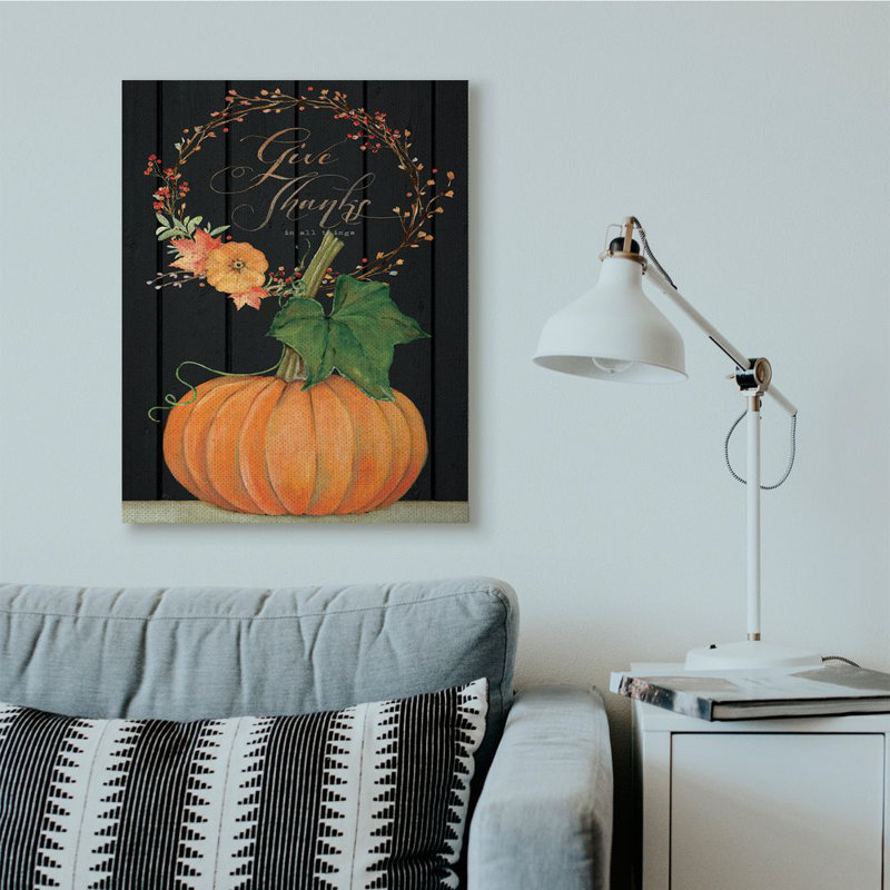 «Donner grâce à la citrouille, automne, automne, conception saisonnière» par Stephanie Workman Marrott - impression d'art graphique