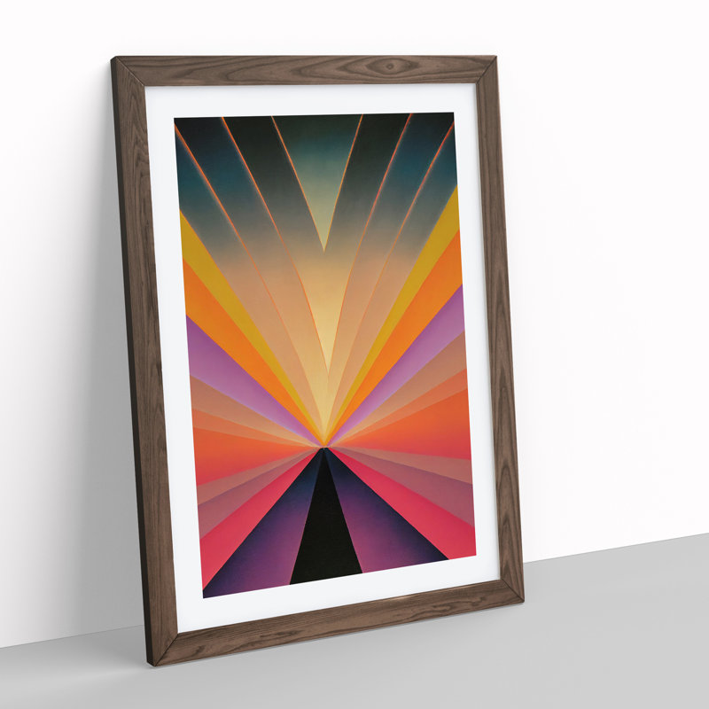 Wild Abstract Sunset - Wall Art, 34cm H x 25cm W, Walnut Framed