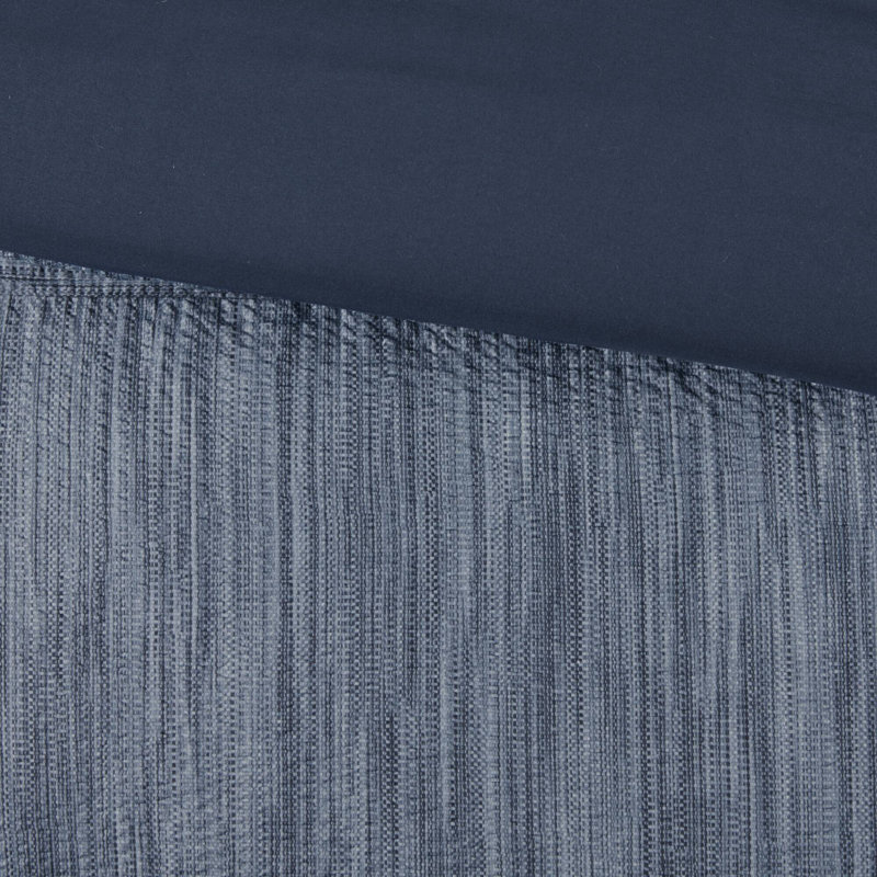 Ensemble d'édredon en tissage 7 pièces Walter, Édredon pour grand lit + 1 jupe de lit + 2 taies , Marine