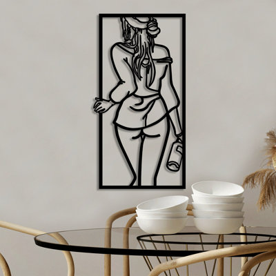 Elegant Decorative Metal Wall Accessory, Black Color, 13.8 x 27.6 inches | 100% Metal Construction, Thickness: 0.06 inches | Lightweight at 1.2 lbs, Perfect for Home Decor & Modern Interiors, Easy to Hang
