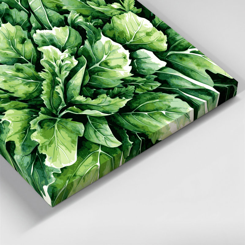 Art mural sur toile vert légumes roquette Eruca sativa, H 12 po x l 18 po