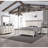 Cottage Style Queen Size Bed, Solid Wood, Panel Headboard, Bedroom Rustic Finish