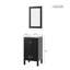 Ensemble de meuble-lavabo compact de 20 pouces avec miroir préinstallé et lavabo en céramique, ensemble de meuble-lavabo à vagues noires avec charnières à fermeture en douceur