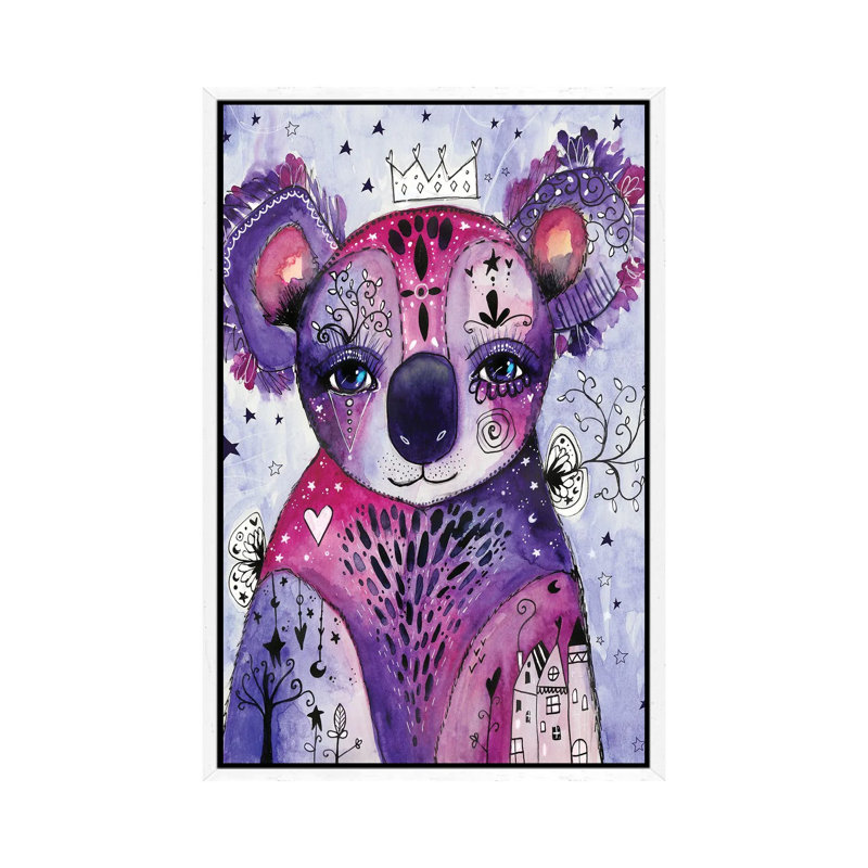 Koala Love by Tamara Laporte - Print on Canvas, 66.04 cm H x 45.72 cm W, White Framed