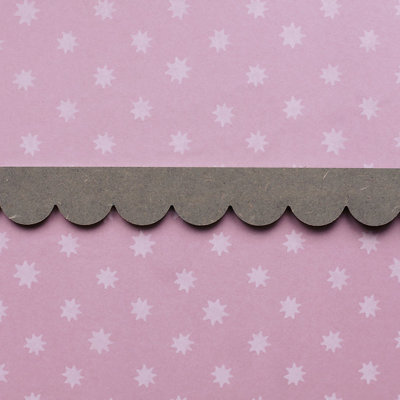 Medium Decorative Scallop Design Trim - 95 x 5cm -Edging MDF Wood (Moisture Resistant) - Dado Moulding for DIY