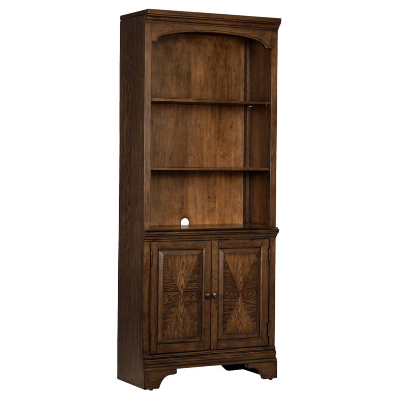 Bibliothèque Stigham en chêne bruni avec armoire à 2 portes