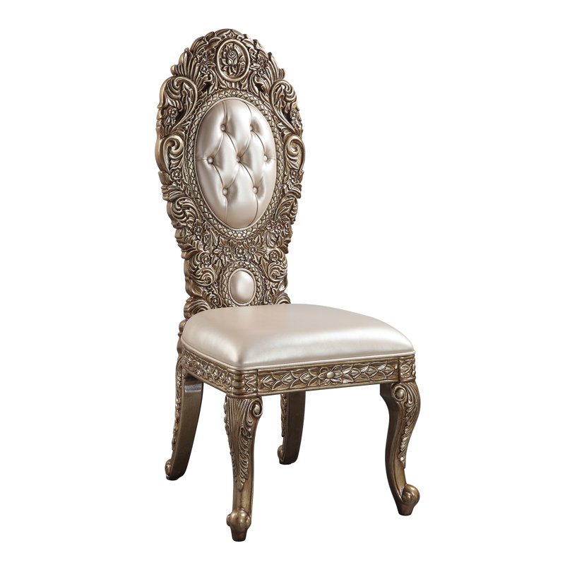 Chaise de salle à manger rembourrée à dossier capitonné Pezzer