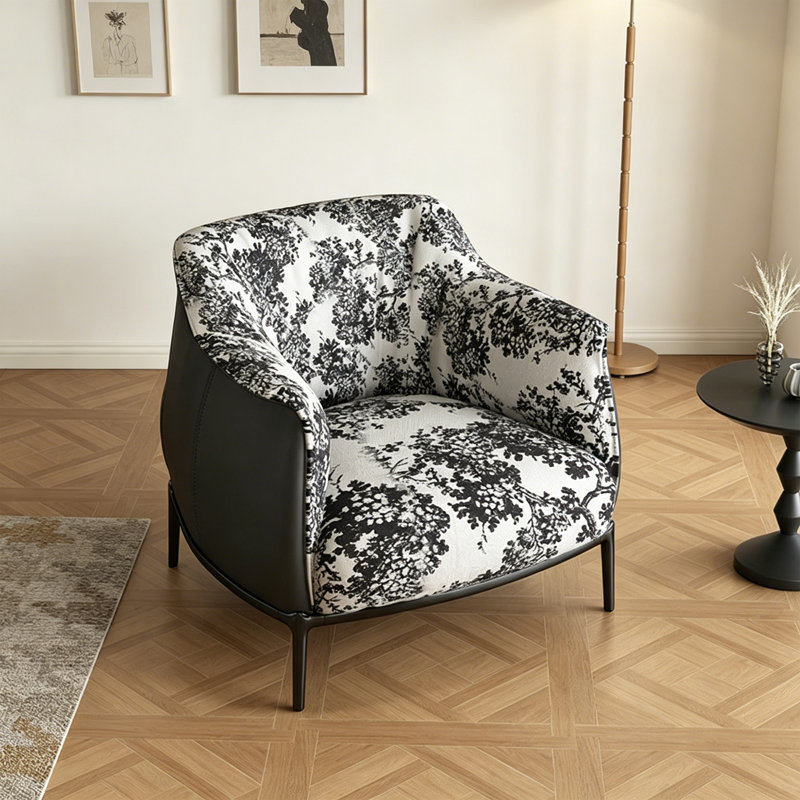 Fauteuil d'appoint en tissu rétro