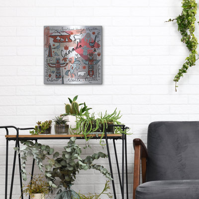 Luxe Metal Art 'Global Travel 7' by Farida Zaman Metal Wall Art, 12" x 12"