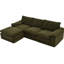 Canapé modulaire modulaire en forme de L avec 1 oreiller mobile et moelleux, 3 sièges pour appartement, accoudoirs coussinés, appartement en chenille confortable avec dossier