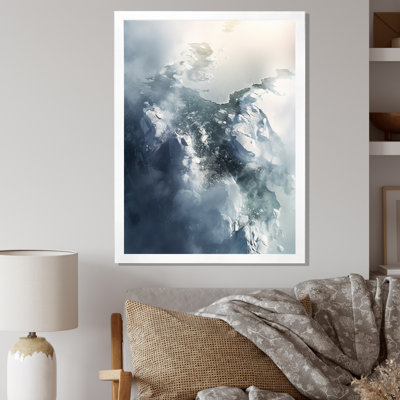 Vue aérienne du paysage de nuage du glacier Artic sur toile