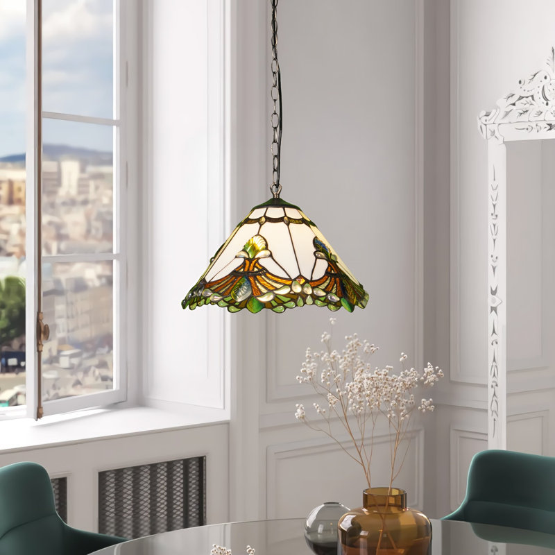 Luminaire suspendu en verre blanc
