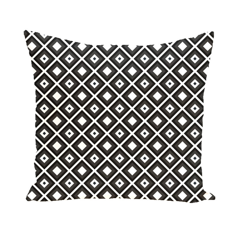 Housse et insert de coussin géométrique carré, H 18 po x l 18 po x p 2 po