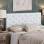 Tête de lit tapissier à finition blanche Alyse, H 54,25 po x l 55,40 po-1892064446-1892064447