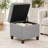 17.5" Square Polyester Upholstered Storage Ottoman-1010101645