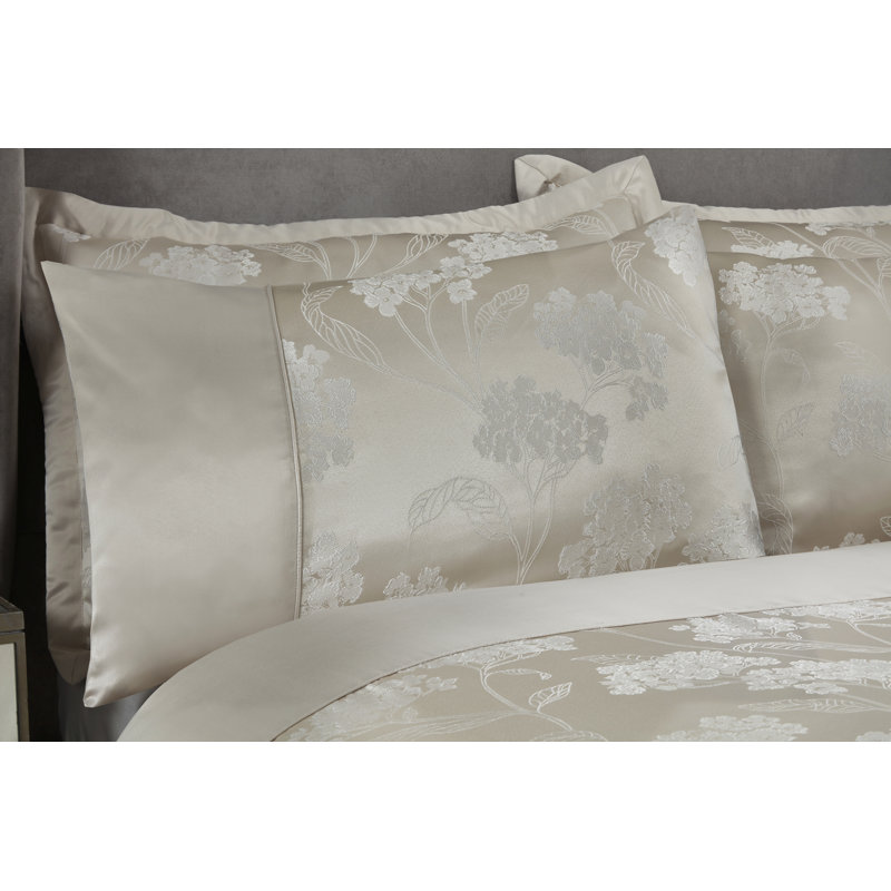 Blossom Satin Floral Bedding with Pillowcases, Single, Cream