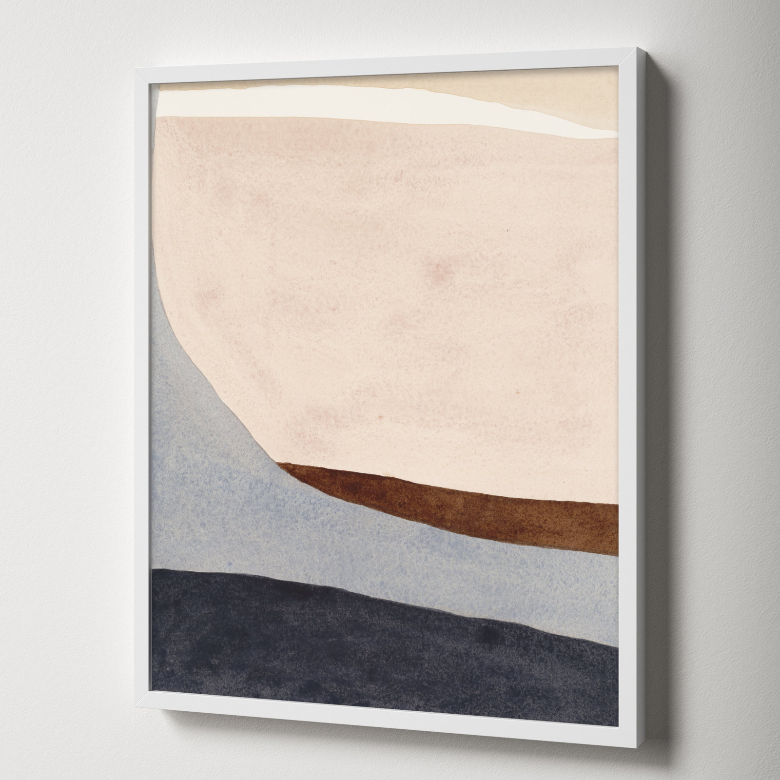 Divided By Blue 2 by Julia Balfour, White Framed, 25" H x 20" W x 1.25" D