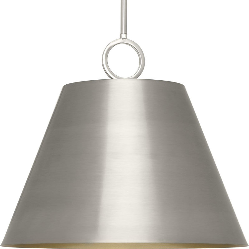 Nouveau luminaire suspendu Elda, Nickel brossé, H 15,25 po x l 17,87 po x P 17,87 po
