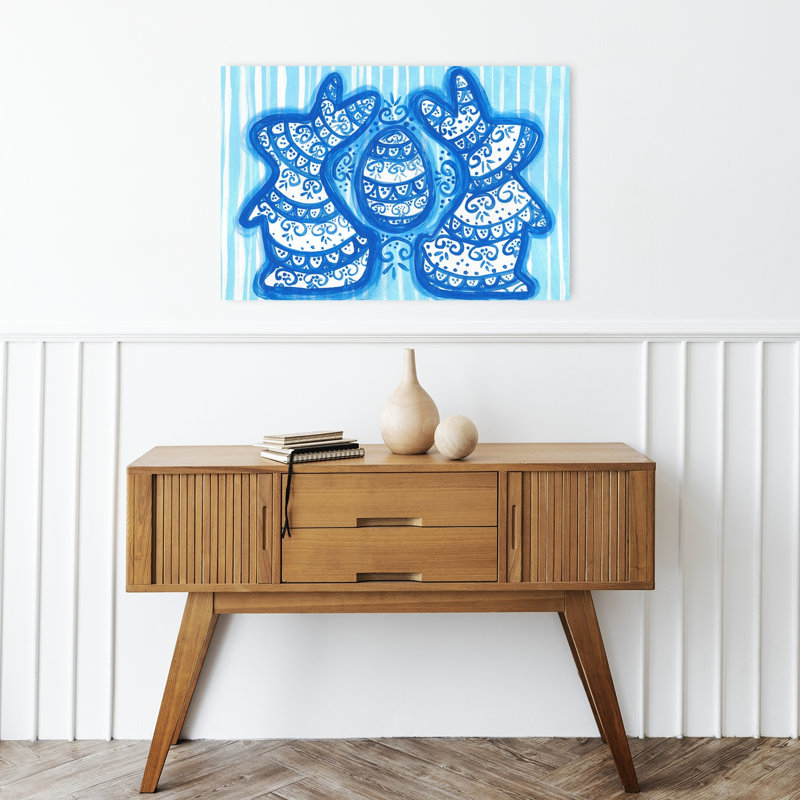 Motif de lapins de Pâques à motifs, 16" H x 24" W