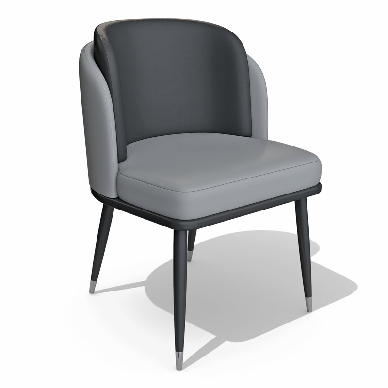 Chaise d'appoint rembourrée en tissu Ariane, Tissu gris, Gris
