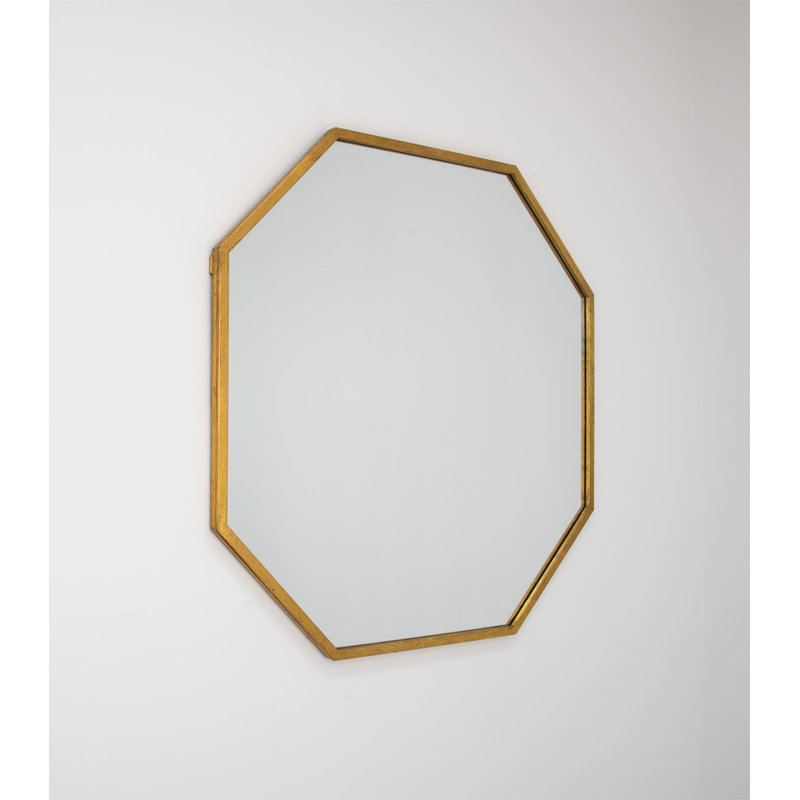 Uku Flat Metal Wall Mirror, Gold Leaf
