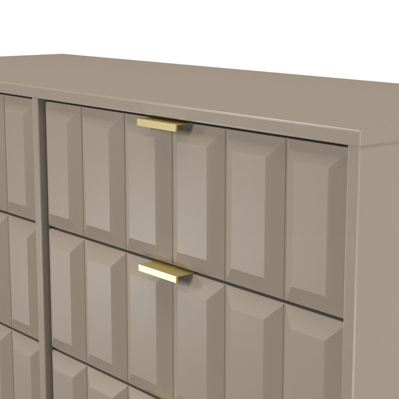 Allem 115 cm W Chest of 6 Drawers, Mushroom Matt