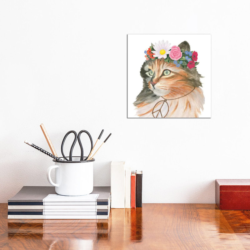 Cattitude I by Myles Sullivan - Floater Frame Gallery-Wrapped Canvas Giclée on Canvas, 30.48 cm H x 30.48 cm W