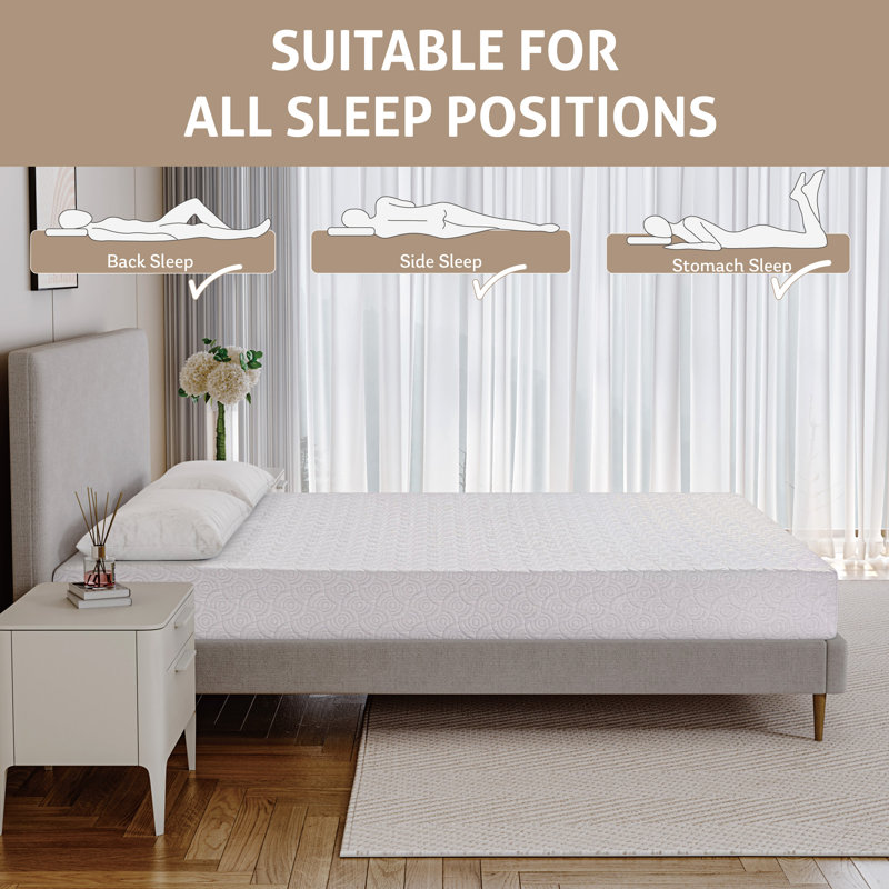 Matelas en mousse viscoélastique gélifiée moyenne 7 "avec infusions de thé vert Berryville, Double