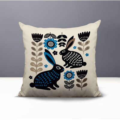 Gario Rabbit Reversible Indoor/Outdoor Square Pillow