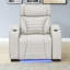 Fauteuil inclinable électrique de 38,25 po en cuir respirant avec accoudoirs carrés avec accoudoirs de rangement et appui-tête électrique-1021414858
