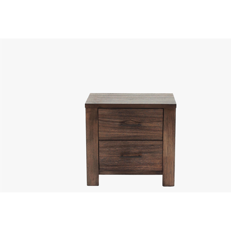 Table de chevet en bois avec finition chêne et table de chevet en bois avec 2 tiroirs et 2 tiroirs