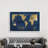 Indigo World Map by Carol Robinson - Print on Canvas-674652113-674652127
