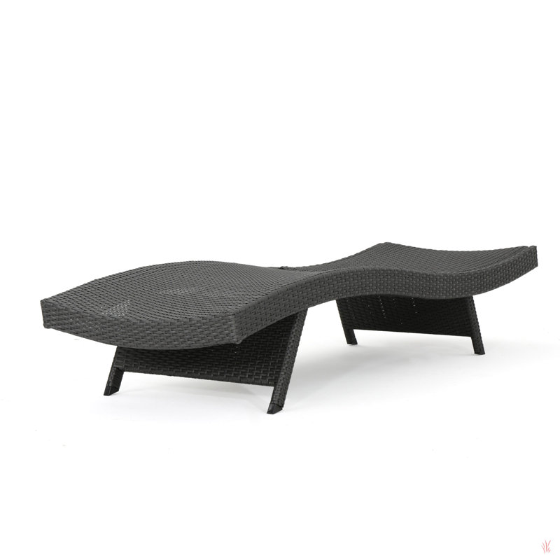 Chaise longue en osier Salem, Gris