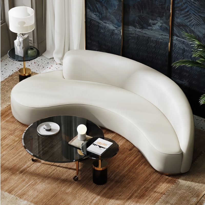 Modern Simple Off-white Curved Sofa