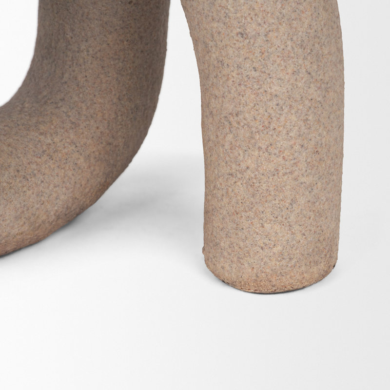 Kailas Resin Textured Concrete Decorative Object, 7" H x 7" W x 7" D, Beige