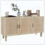 Buffet, armoire de cuisine, armoire à café avec 3 portes en rotin et tablettes réglables-1502603966