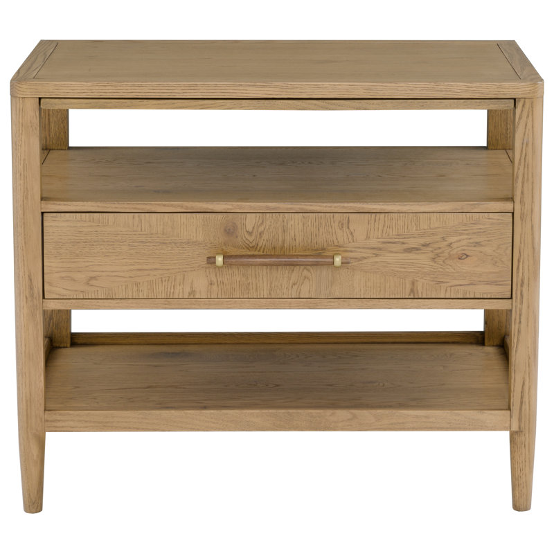 Maxwell 1 - Drawer Solid Wood Nightstand, Sunlit Oak
