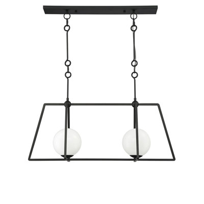 Lustre géométrique à 2 lumières à intensité variable pour îlot de cuisine Adalheida