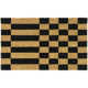 Checkerboard Stripe Black Geometric Doormat