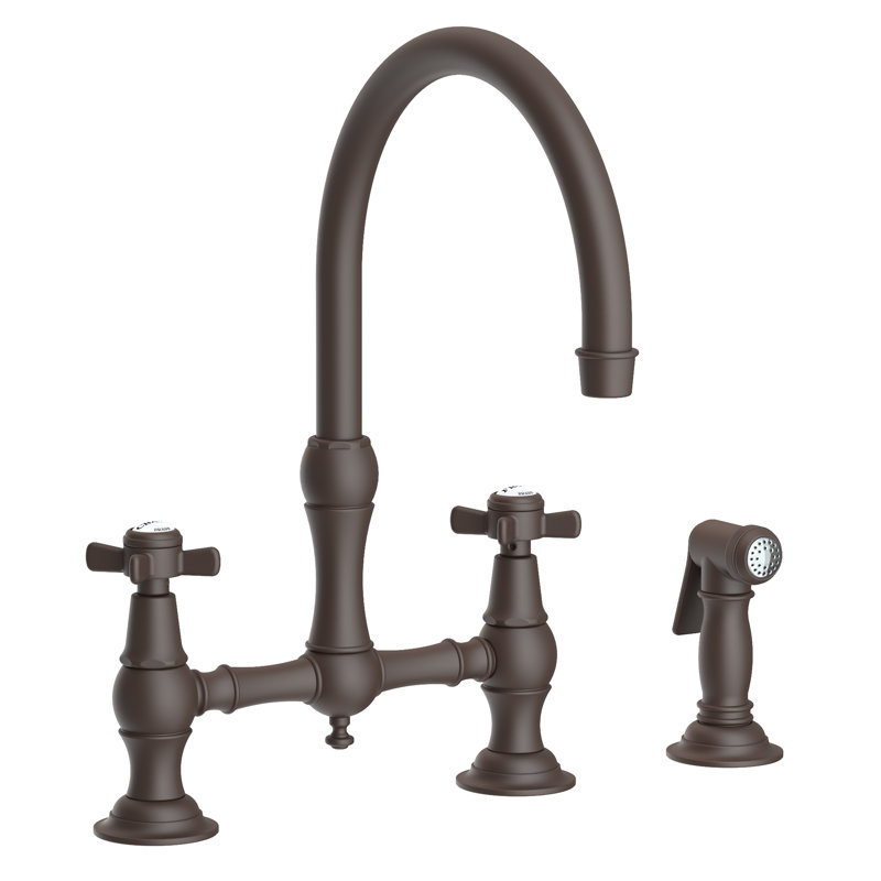 Fairfield Kitchen Bridge Faucet with Side Spray, Oil Rubbed Bronze