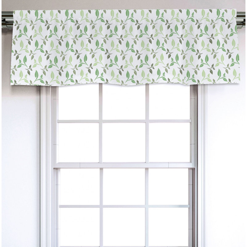 Sateen Floral Ruffled Window Valance