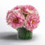 Peonies Arranged in Glass Vase with Grass-876348544