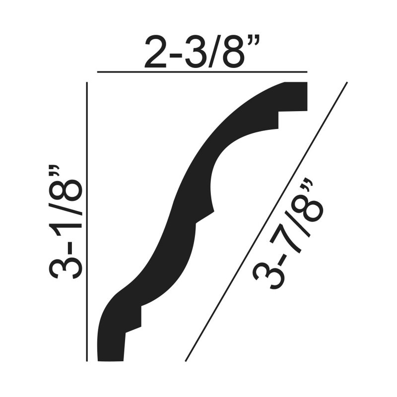 H 96 x l 3,125 x P 2,375