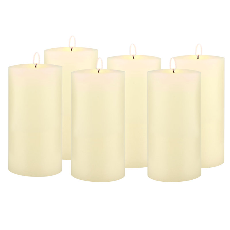 Ensemble de bougies longues 6 pièces, H 6 po x l 3 po x P 3 po